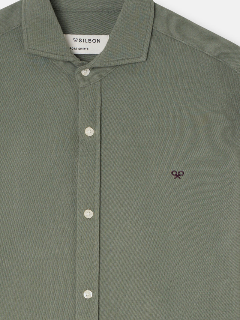 Chemise sport piqué vert clair