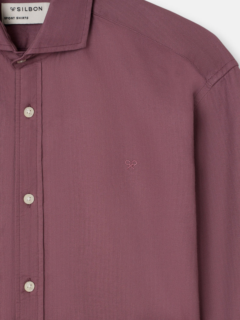 Camisa sport espinha de peixe bordô