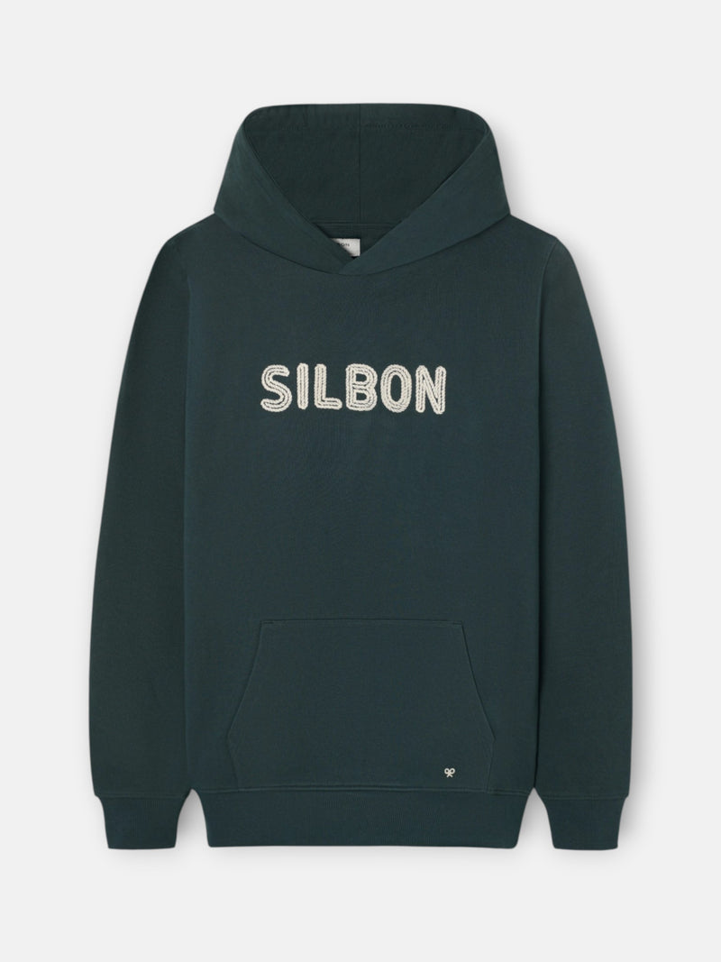 Dark green hoodie with drawstring