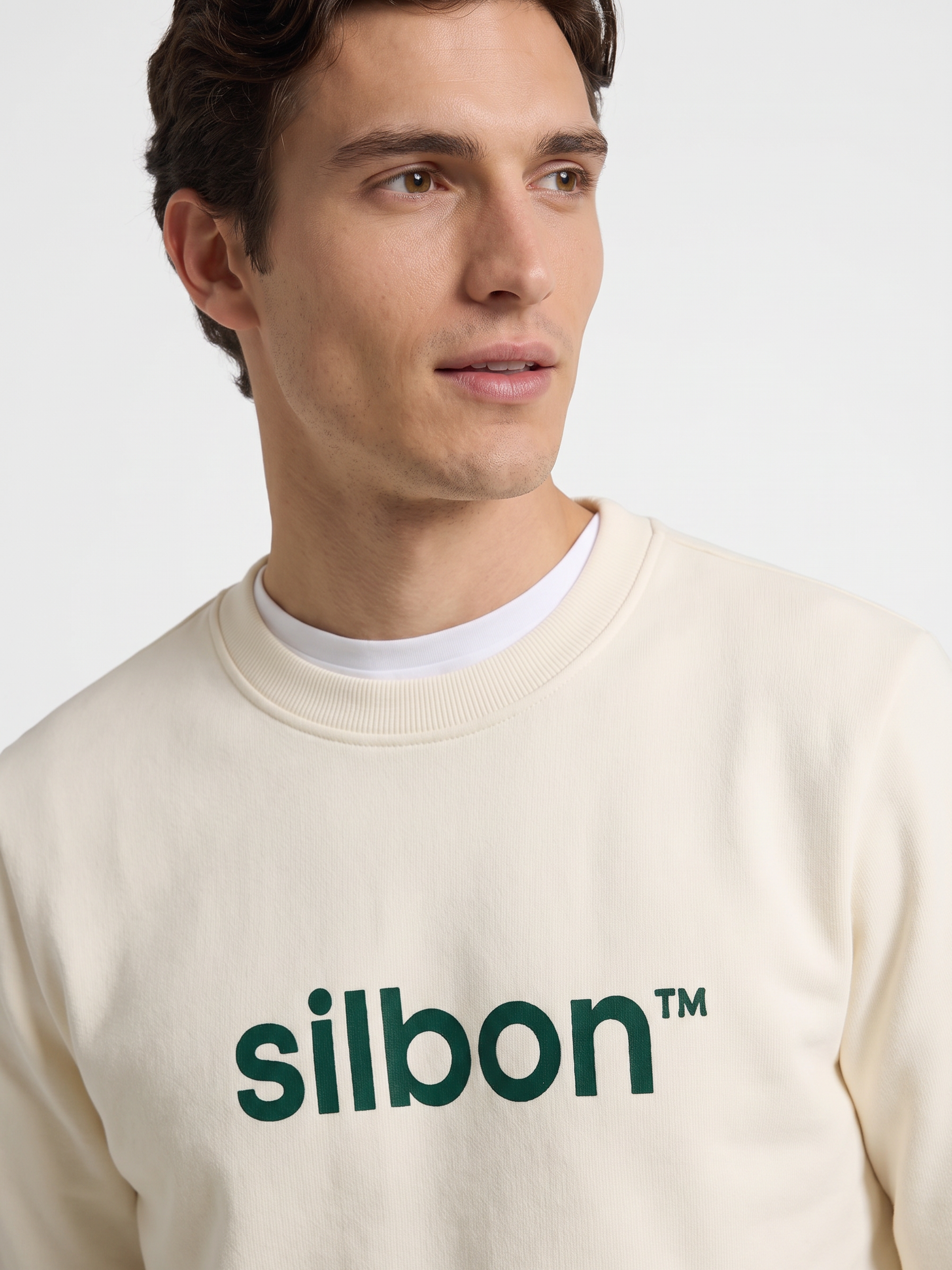 Sudadera Silbon flock crema