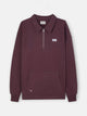 Sudadera relaxed fit media cremallera etiqueta burdeos