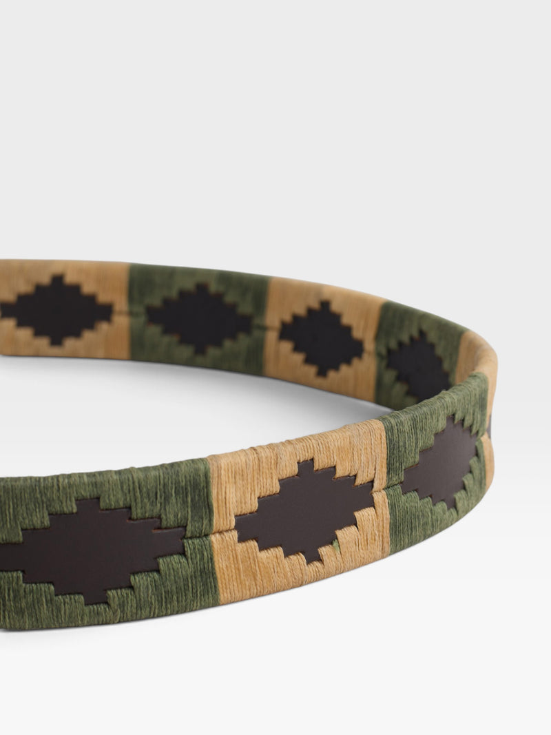 Ceinture en cuir argentin verte