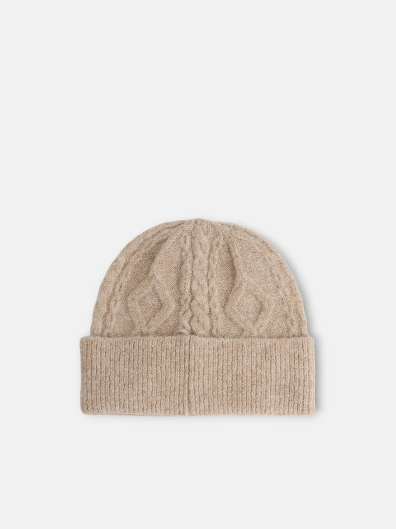 Gorro motivo trenzado beige