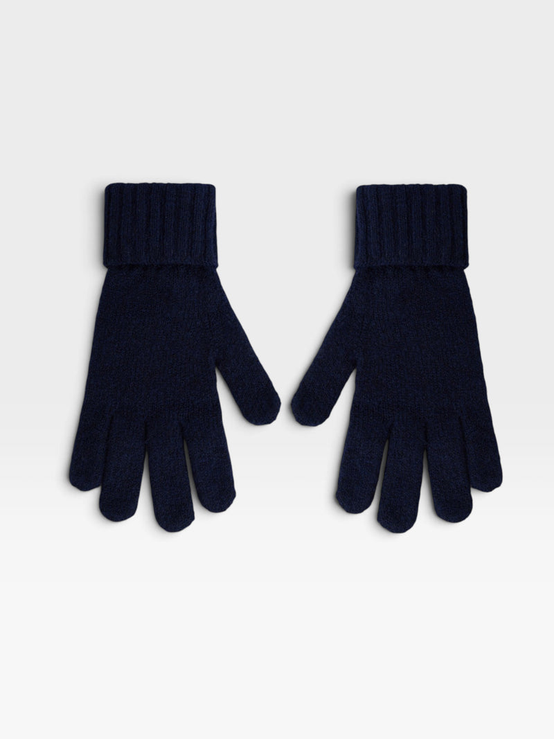 Guantes motivo trenzado azul marino