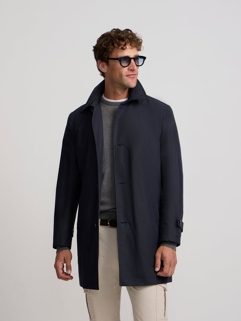 Trench-coat court bleu marine