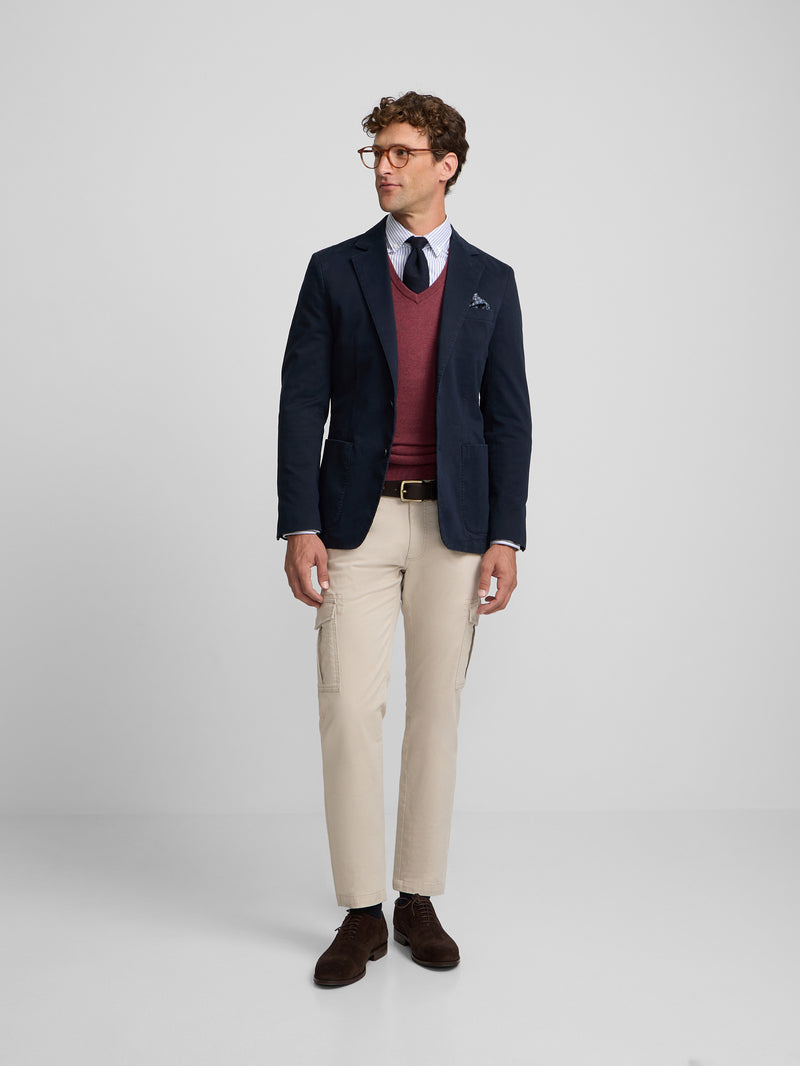 Navy blue straight casual blazer