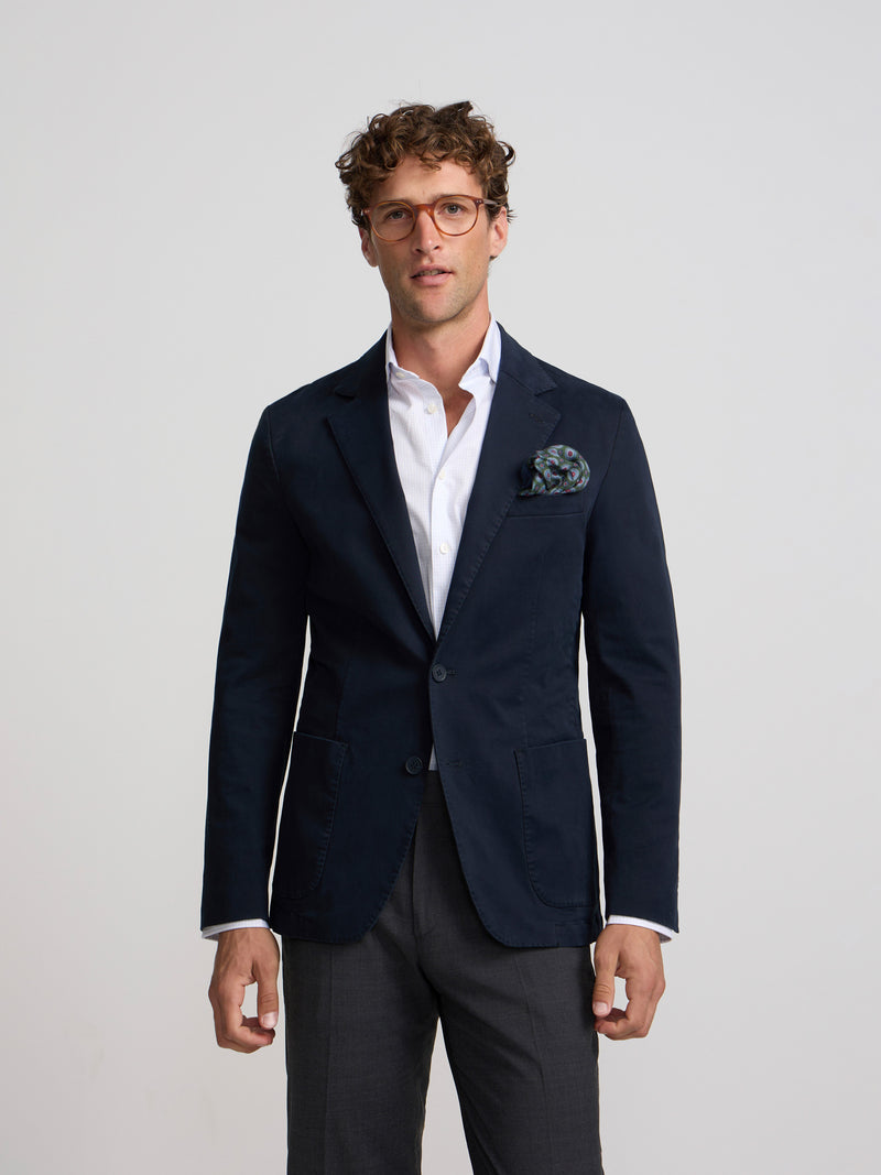Navy blue straight casual blazer