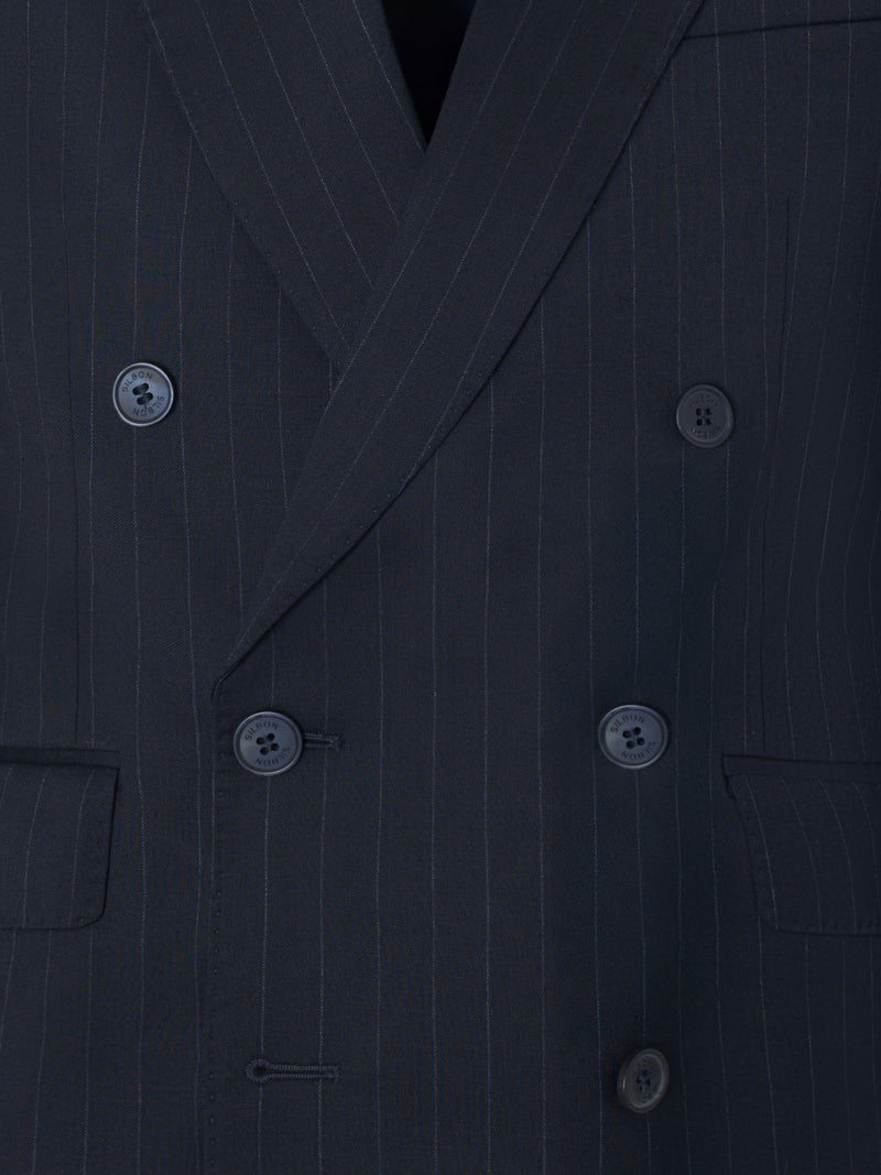 Americana traje cruzado raya diplomatica azul marino