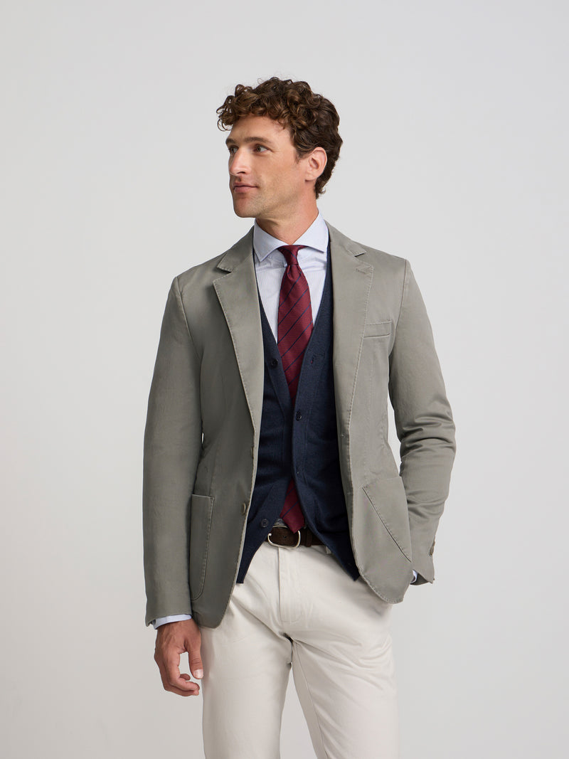 Blazer casual reto caqui