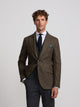 Green houndstooth blazer