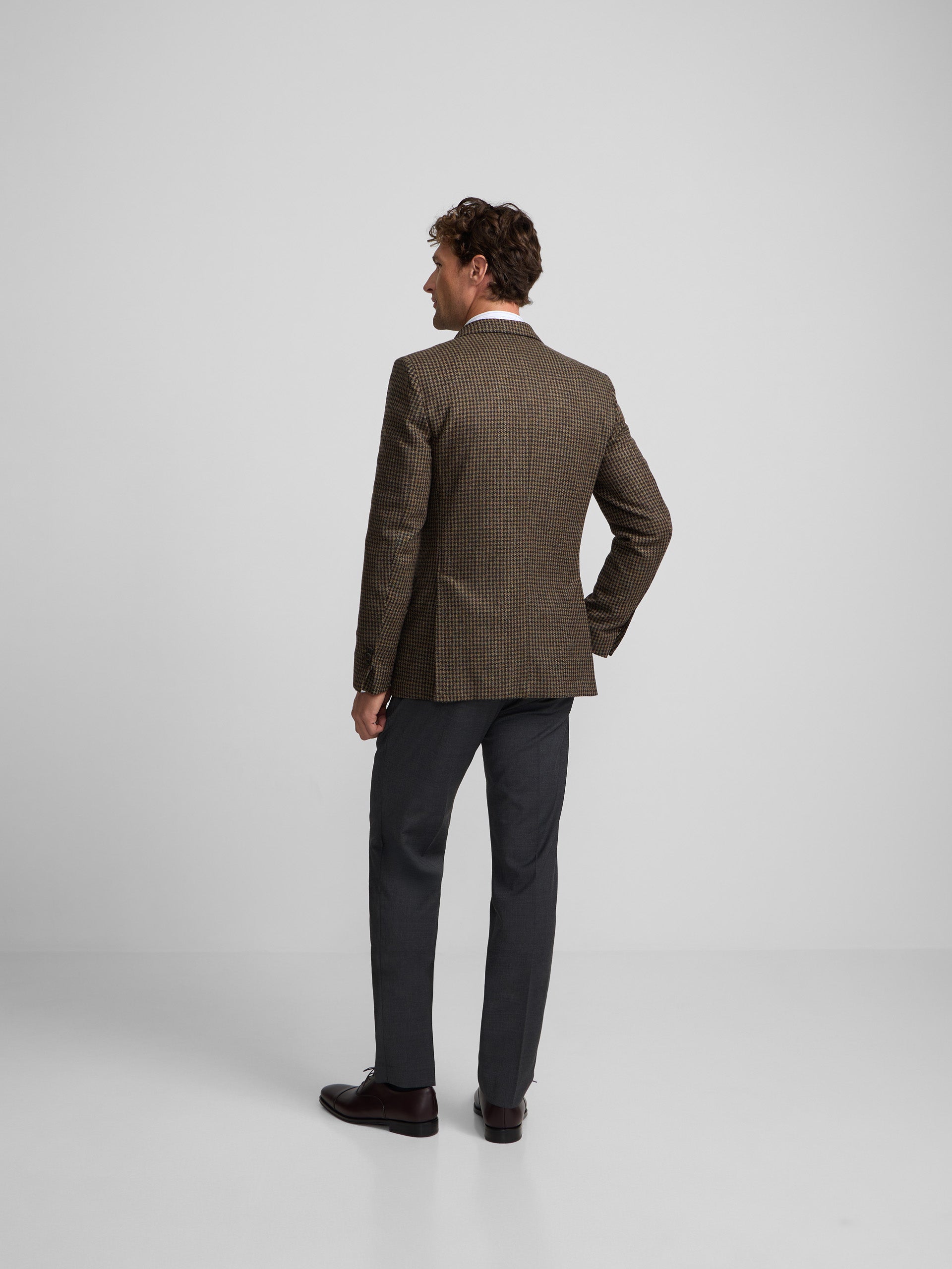 Green houndstooth blazer
