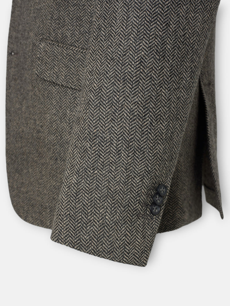 Blazer espinha de peixe cinzenta