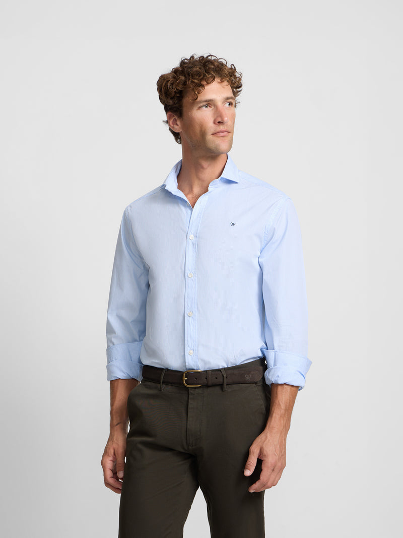 Chemise sport classique à carreaux bleus