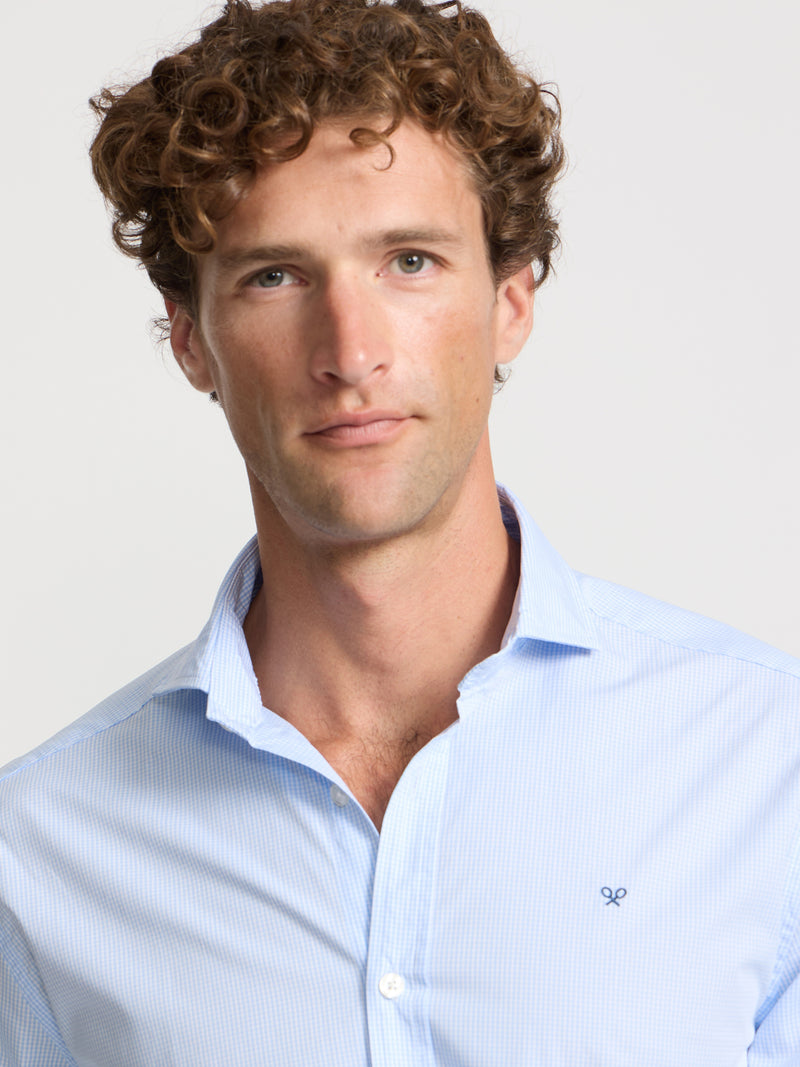 Chemise sport classique à carreaux bleus