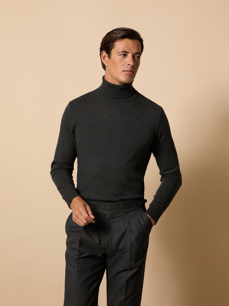 Jersey classic unique cuello vuelto gris