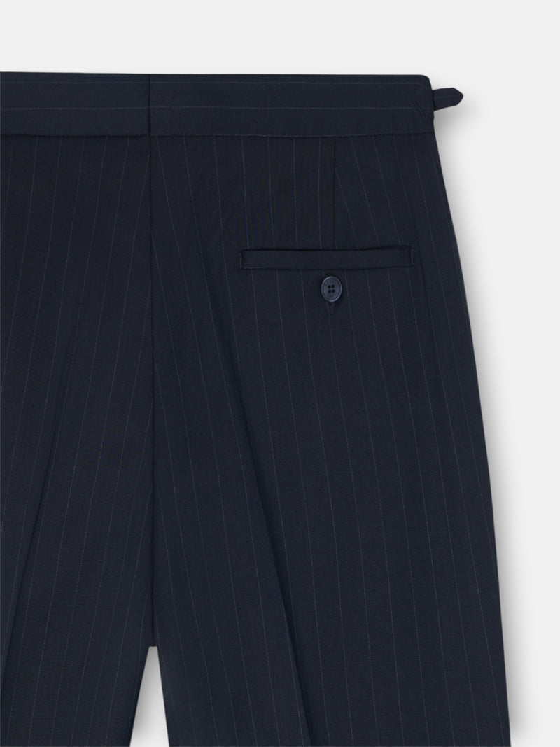 Pantalon traje cruzado raya diplomatica azul marino