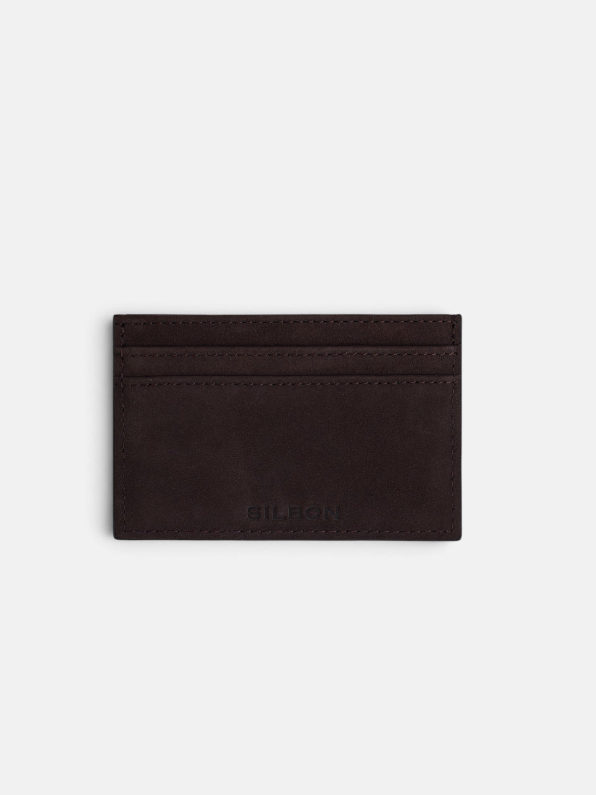 Basic brown leather card holder