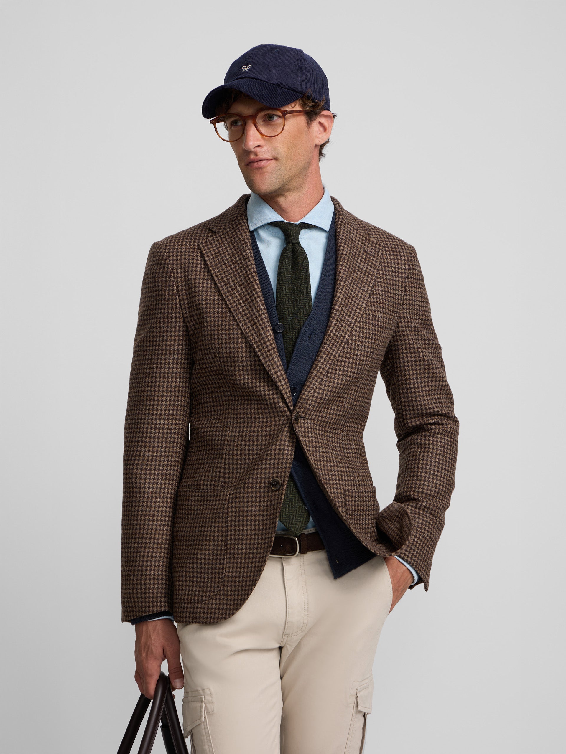 Brown houndstooth blazer