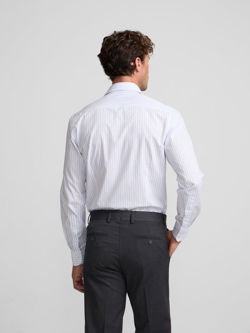 Camisa de vestir risca média branca