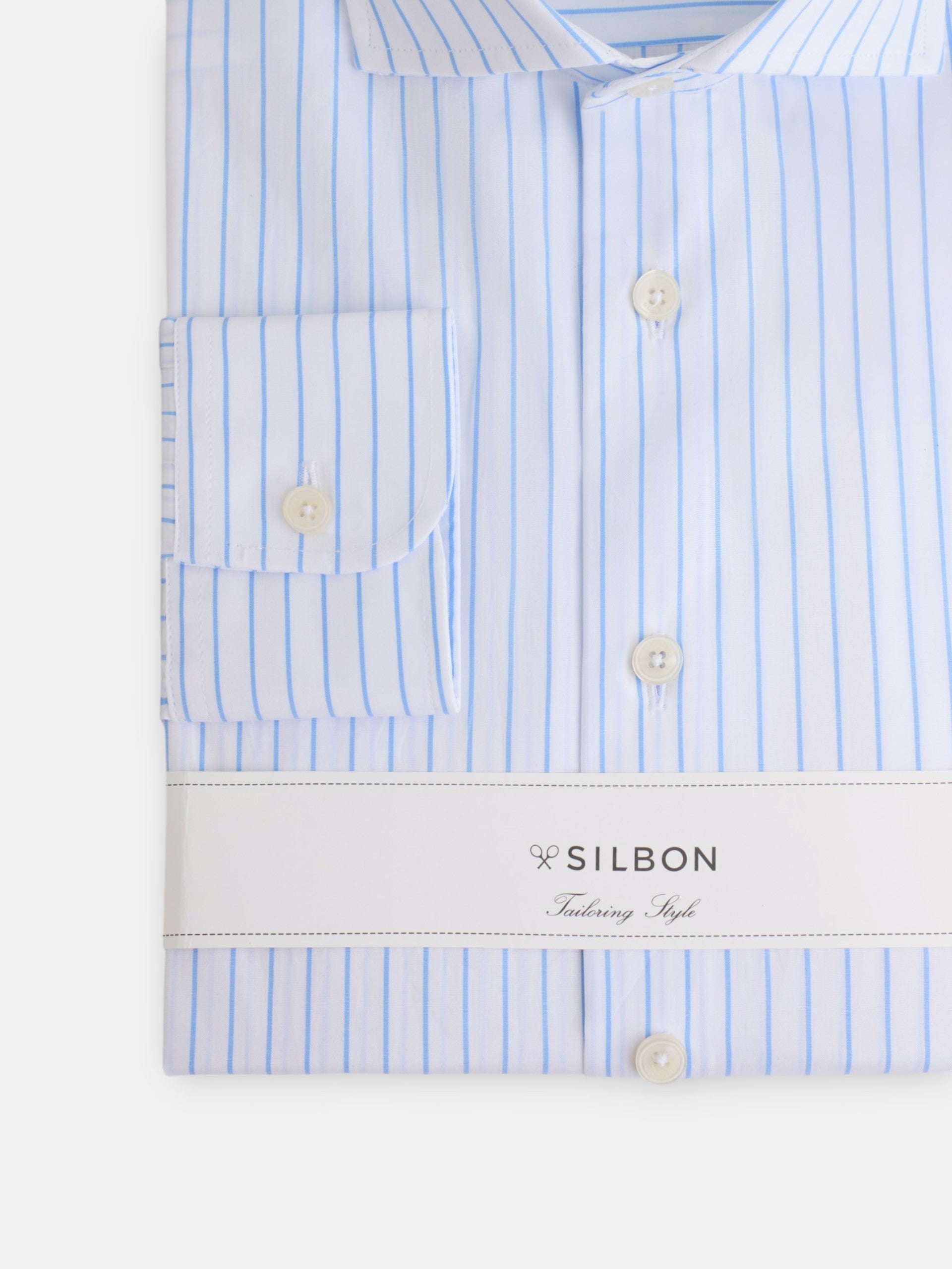 Camisa de vestir risca média branca