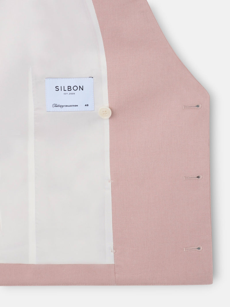 Gilet chaque col classique corail