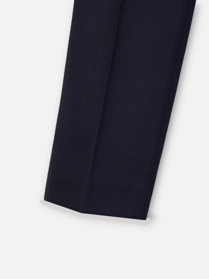 Navy blue pleated dress trousers