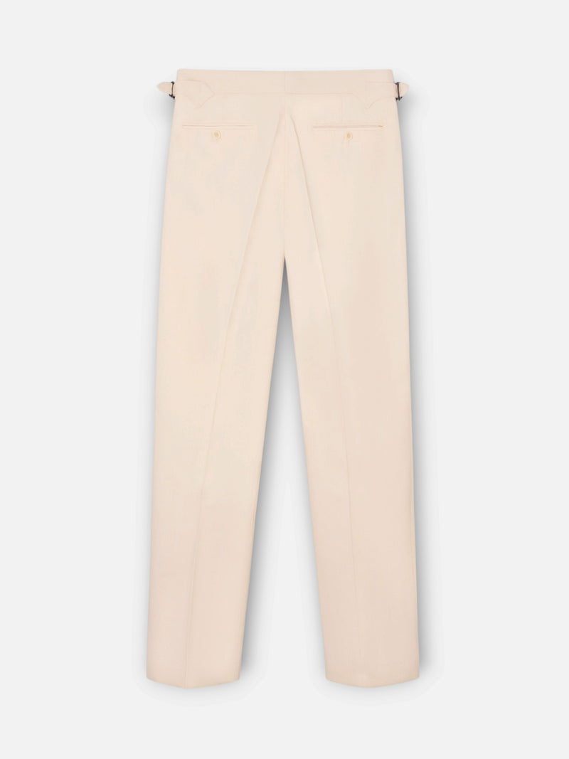 Pantalon habillé à pinces prolongées beige clair