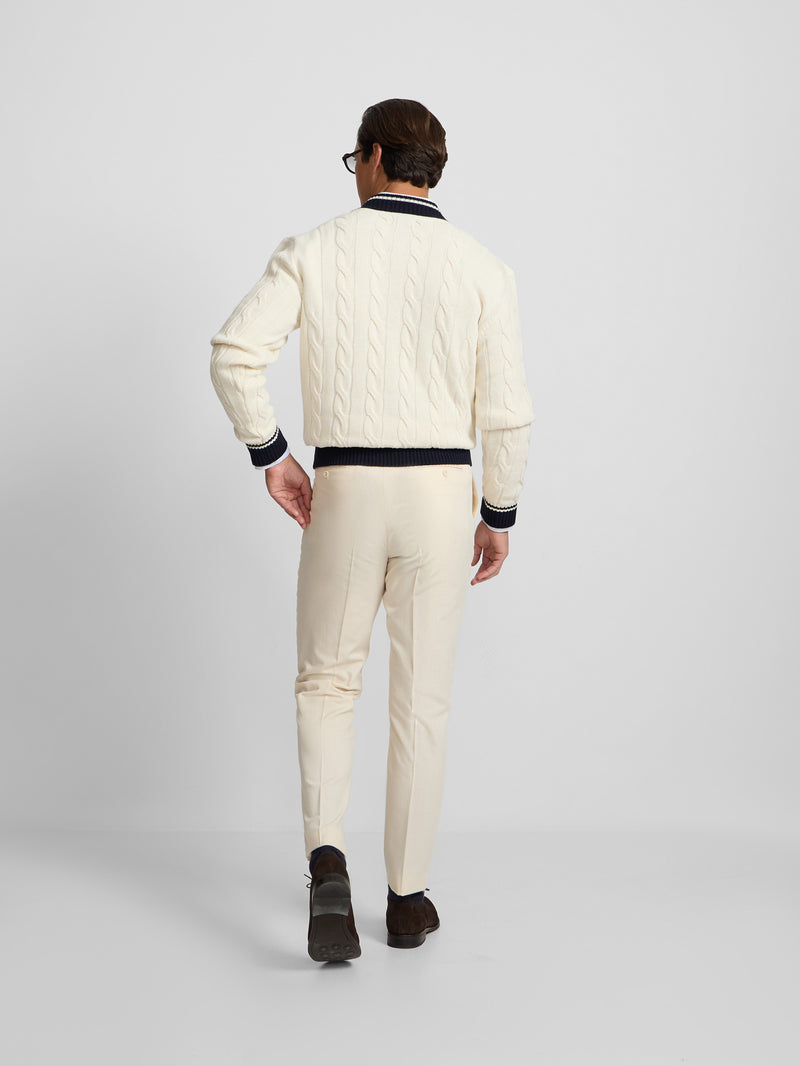 Pantalon habillé à pinces prolongées beige clair