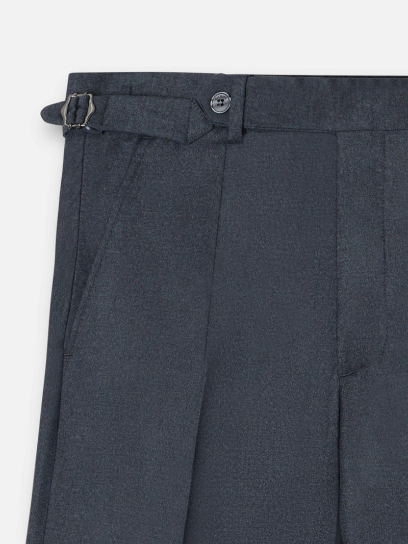 Plain grey pleated unique trousers