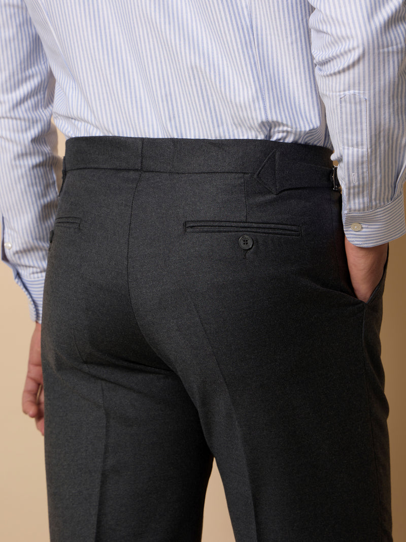 Plain grey pleated unique trousers
