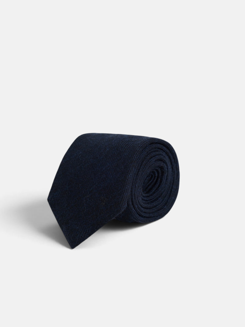 Corbata lisa lana marino