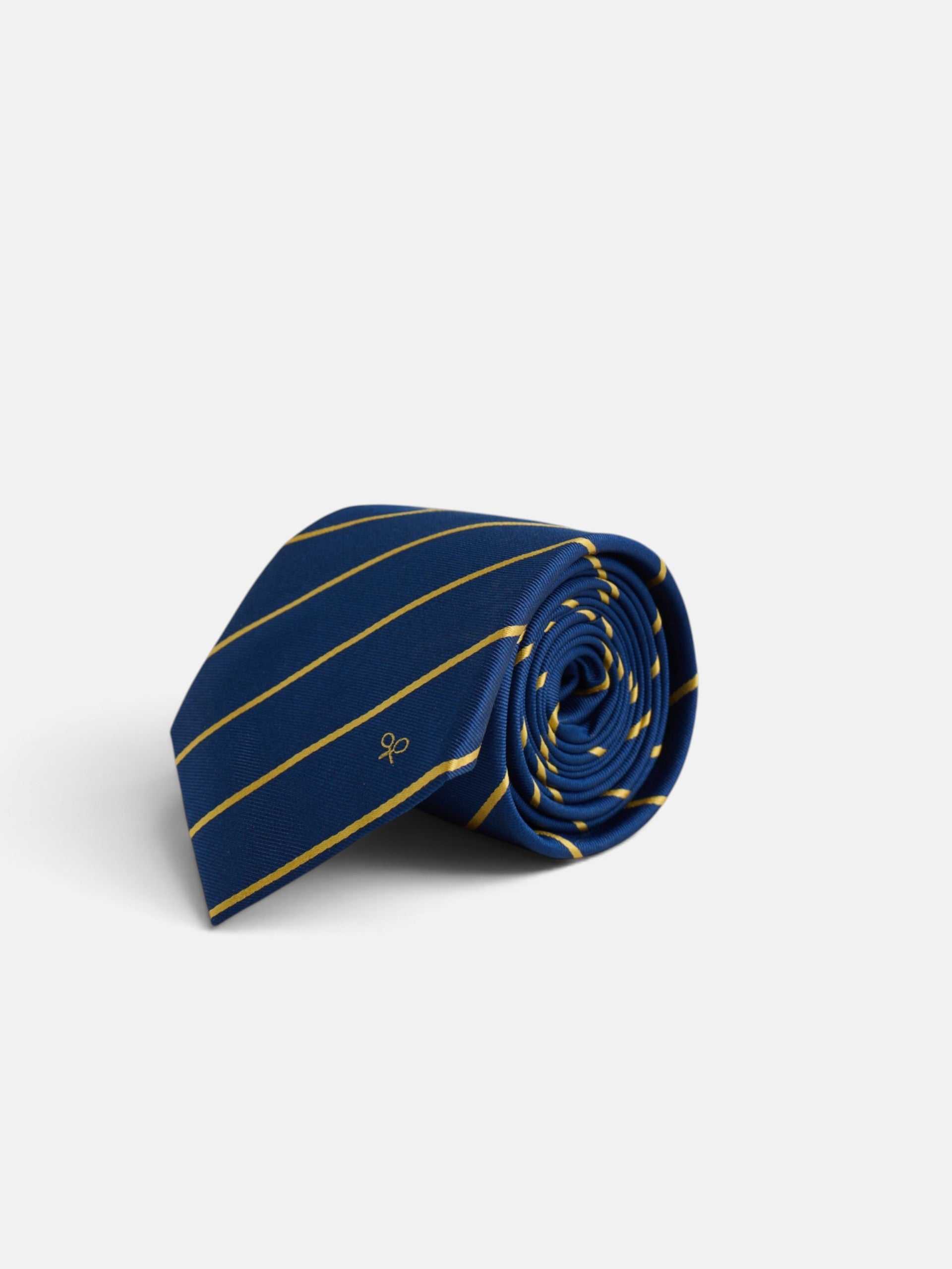 Navy blue medium stripe tie