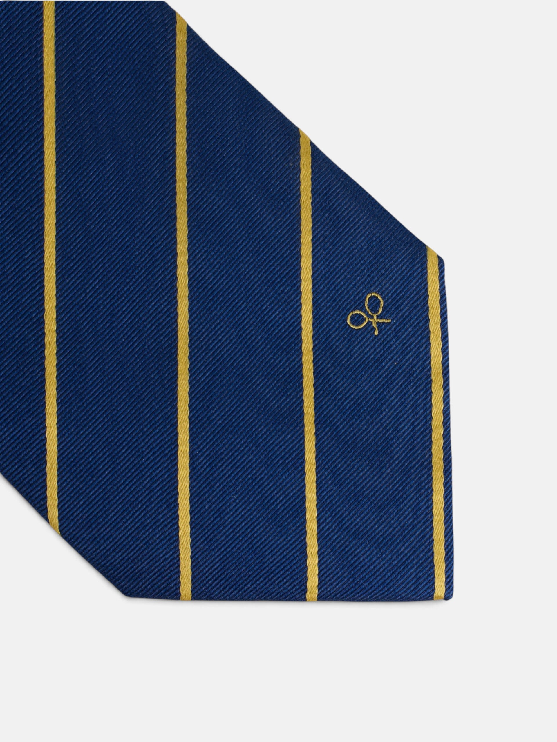 Navy blue medium stripe tie
