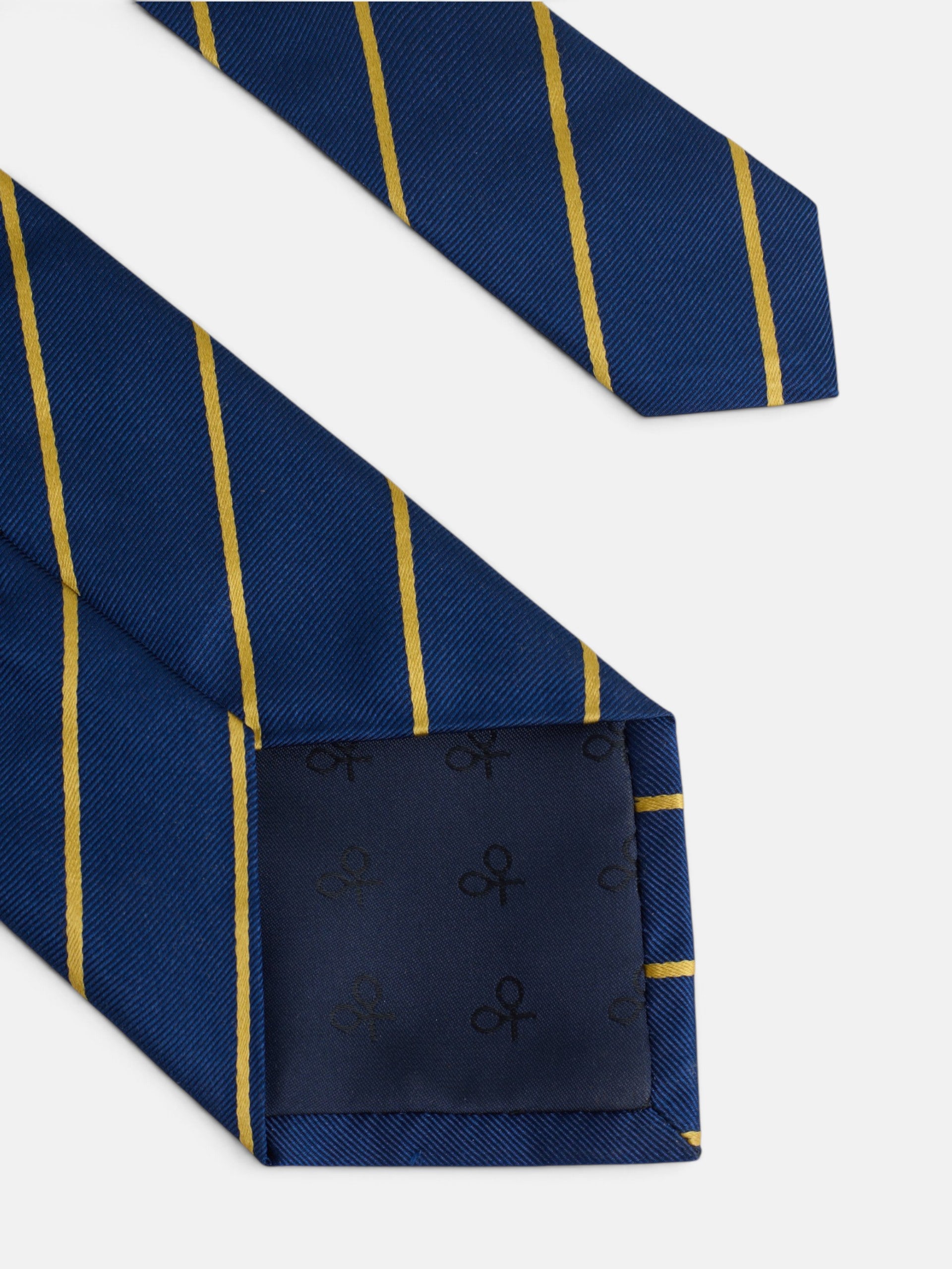 Navy blue medium stripe tie