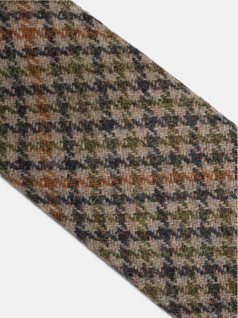 Cravate pied-de-poule beige