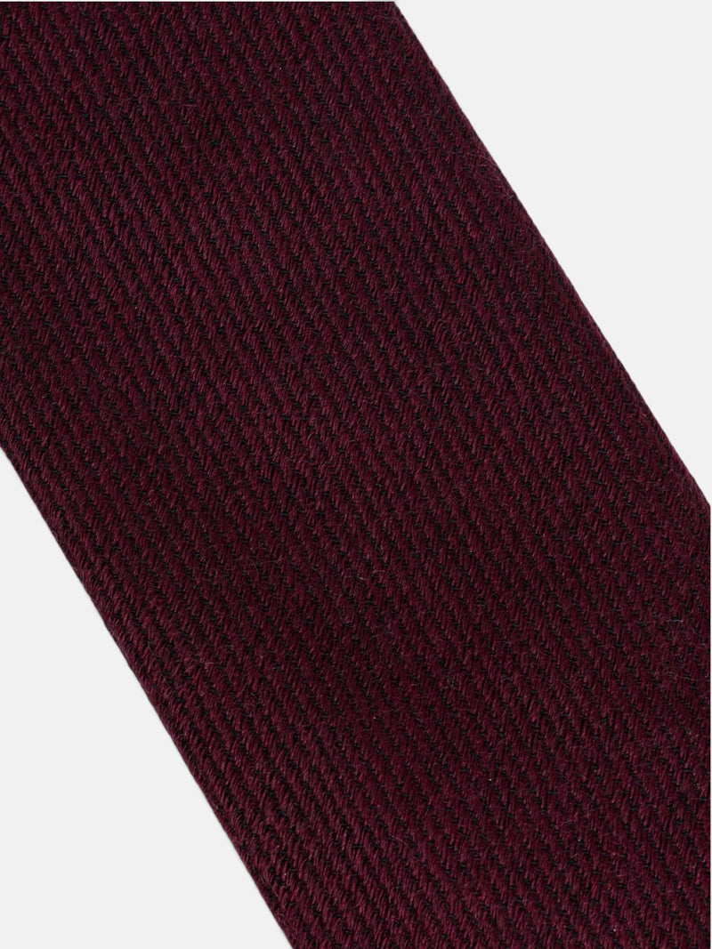 Corbata lisa lana burdeos
