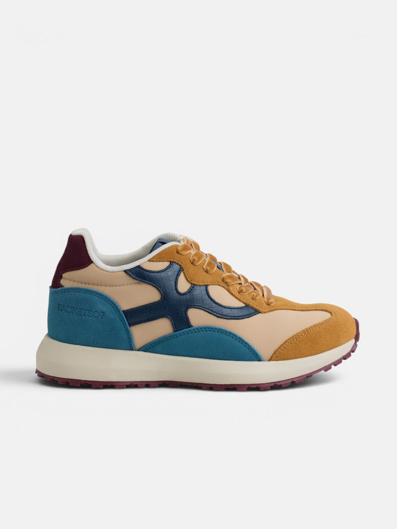Sapatilha RACKETS09 camel e azul