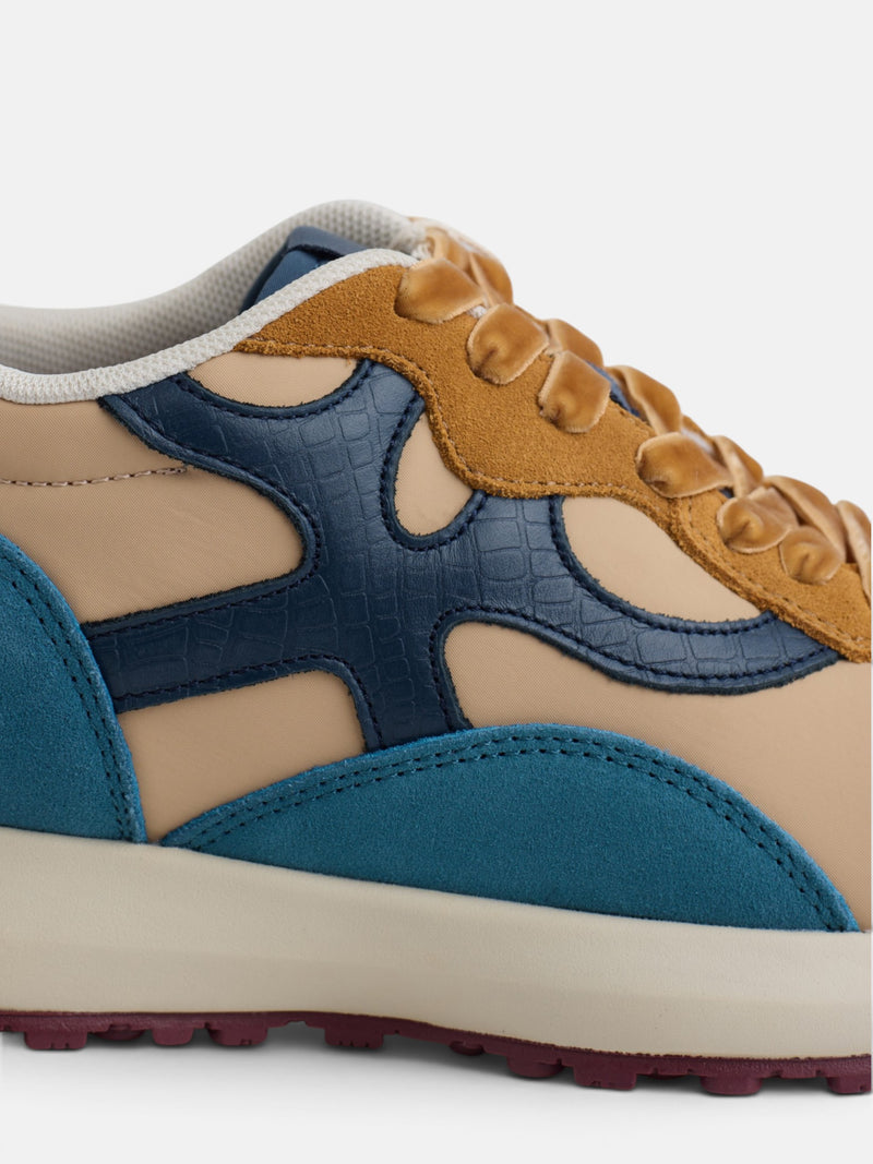 Sapatilha RACKETS09 camel e azul