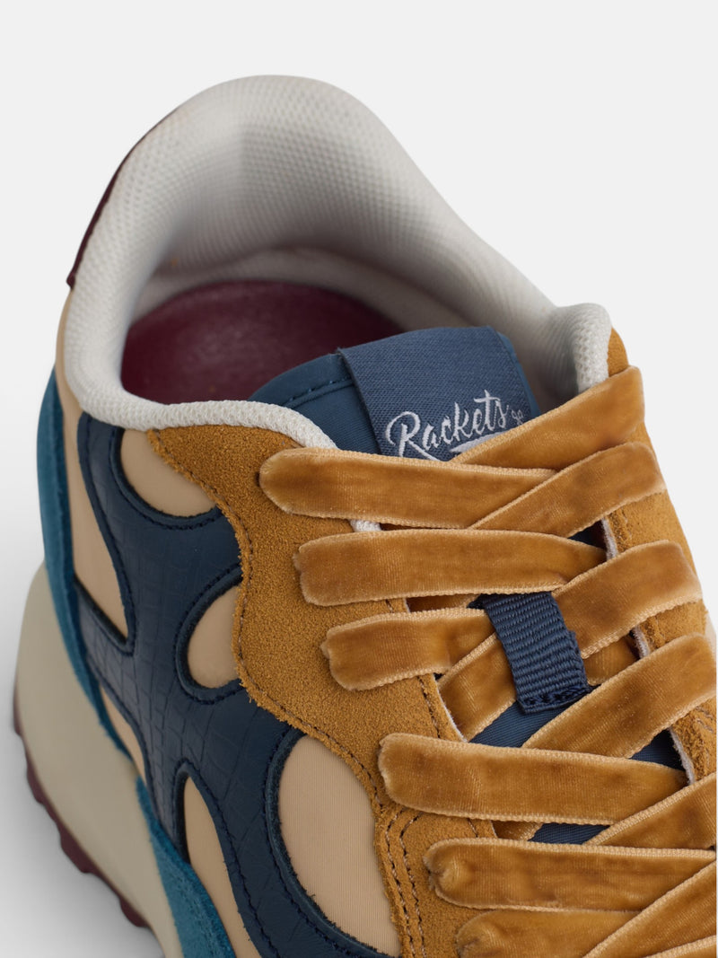 Sapatilha RACKETS09 camel e azul