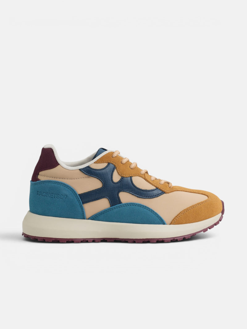 Sapatilha RACKETS09 camel e azul