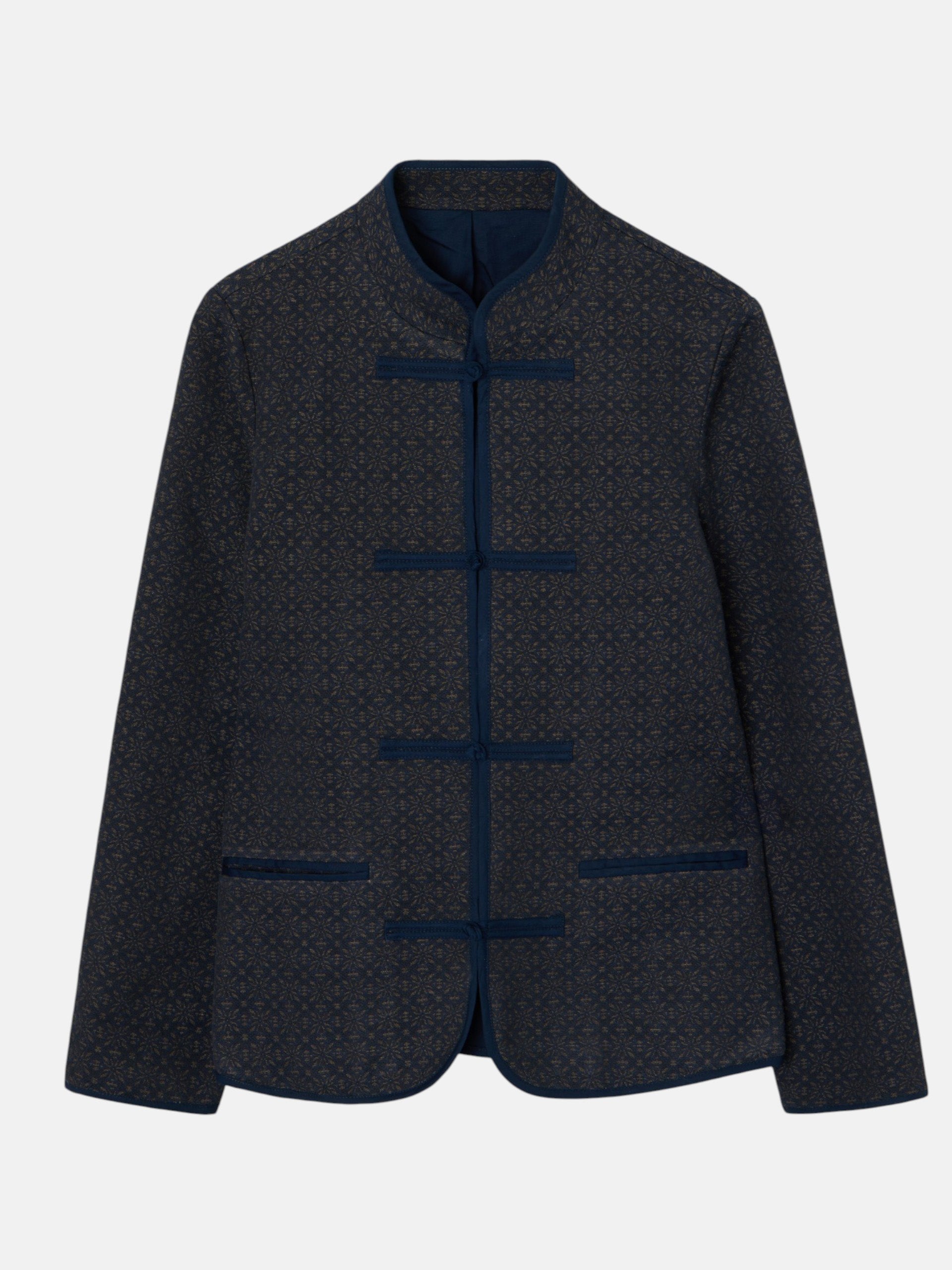 Navy blue jacquard jacket