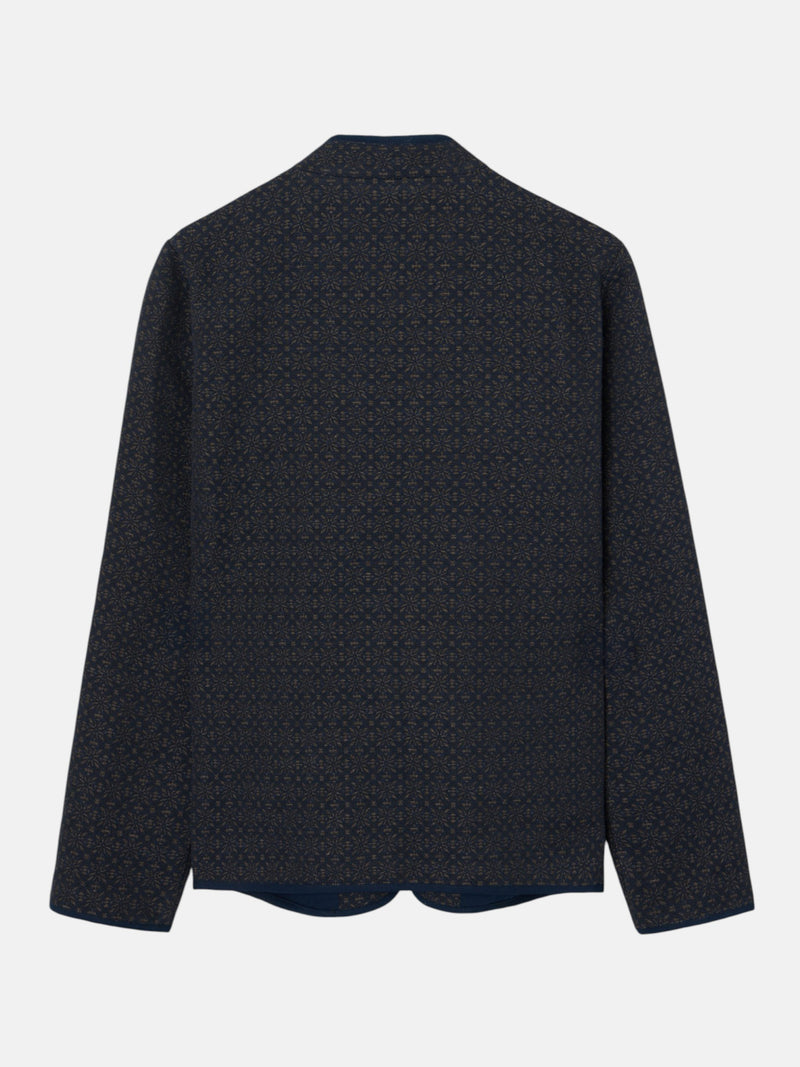 Veste jacquard bleu marine
