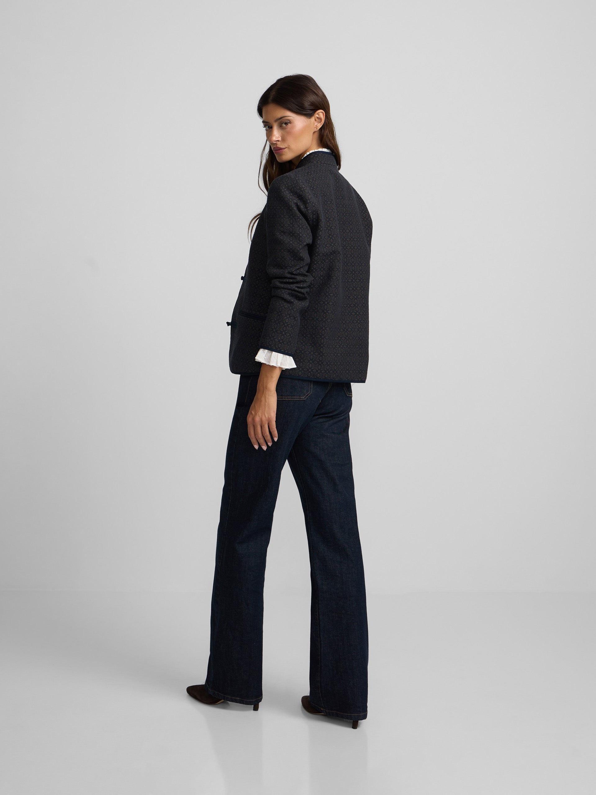 Navy blue jacquard jacket