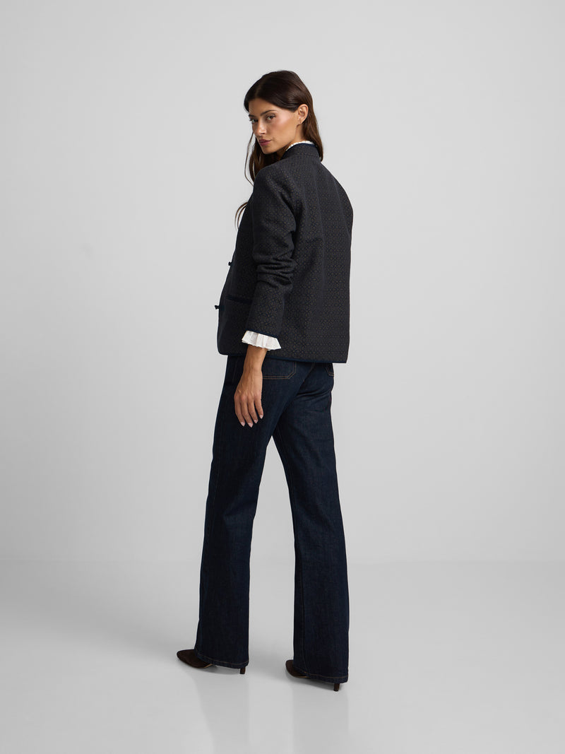 Veste jacquard bleu marine