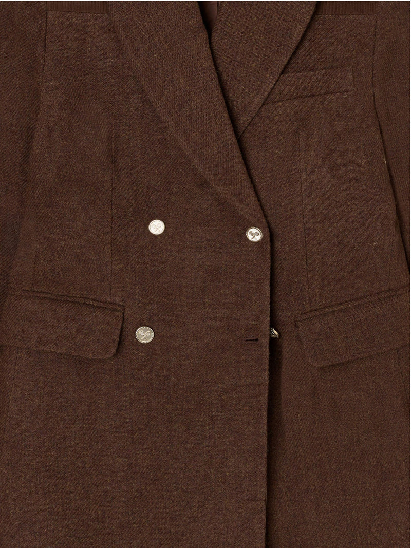 Veste croisée en sergé marron