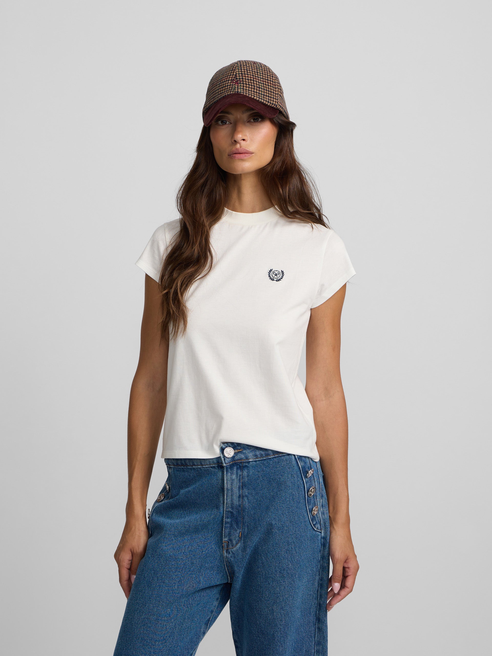 Camiseta woman silbon varsity crudo