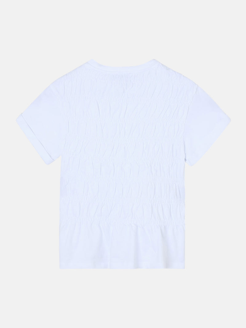 Camisola mulher malha smock branca