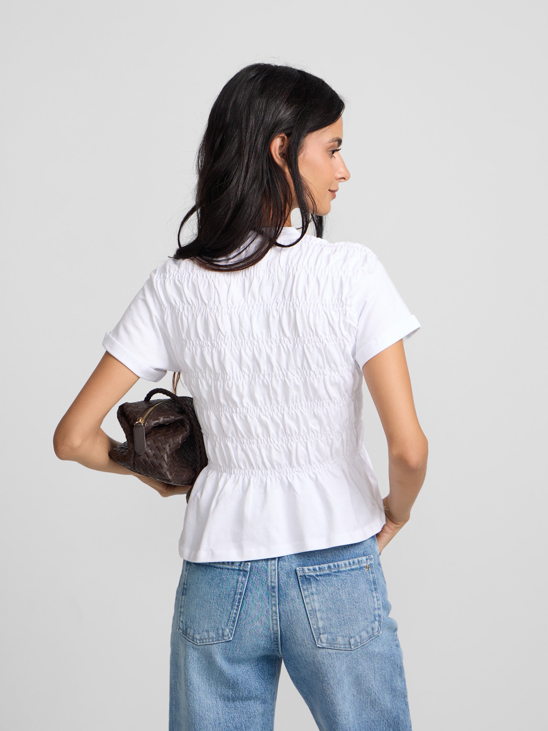 Camiseta woman punto smock blanca