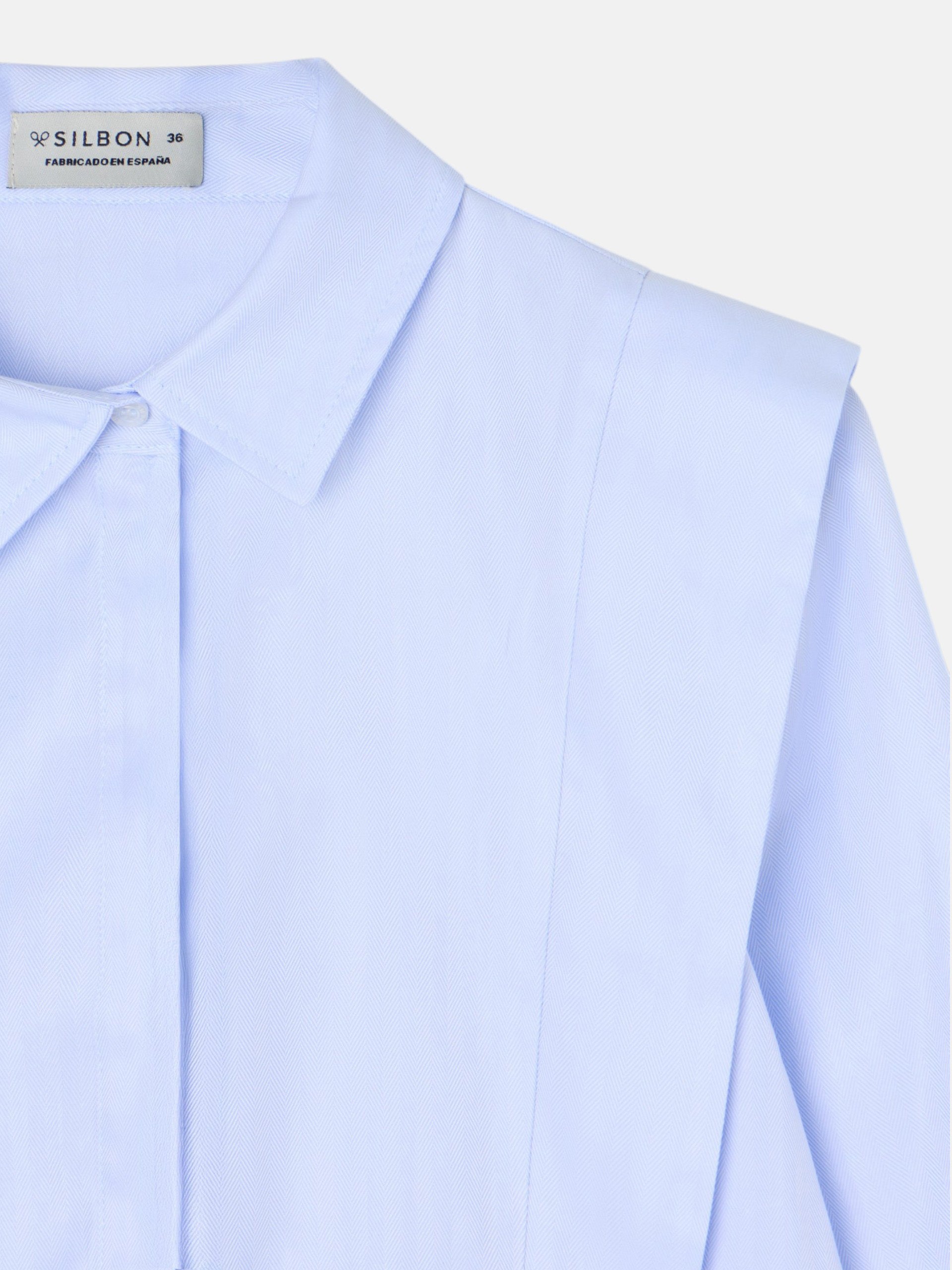 Camisa estructurada espiga celeste
