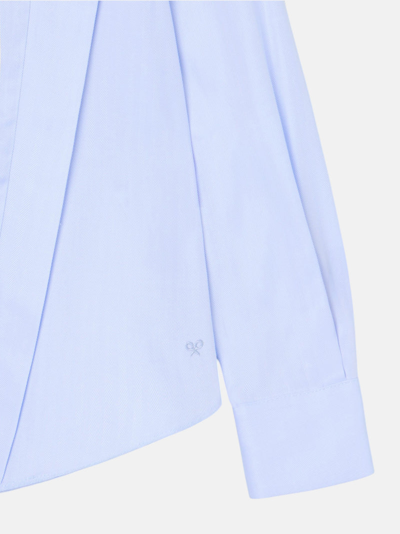 Camisa estruturada espinha azul-claro